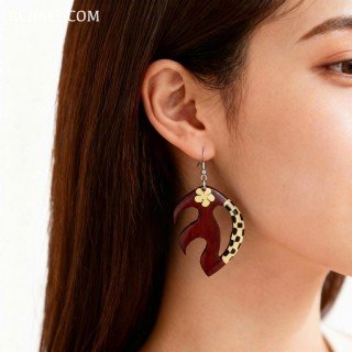 Hot Sale Painting Wood Earrings Best Quality